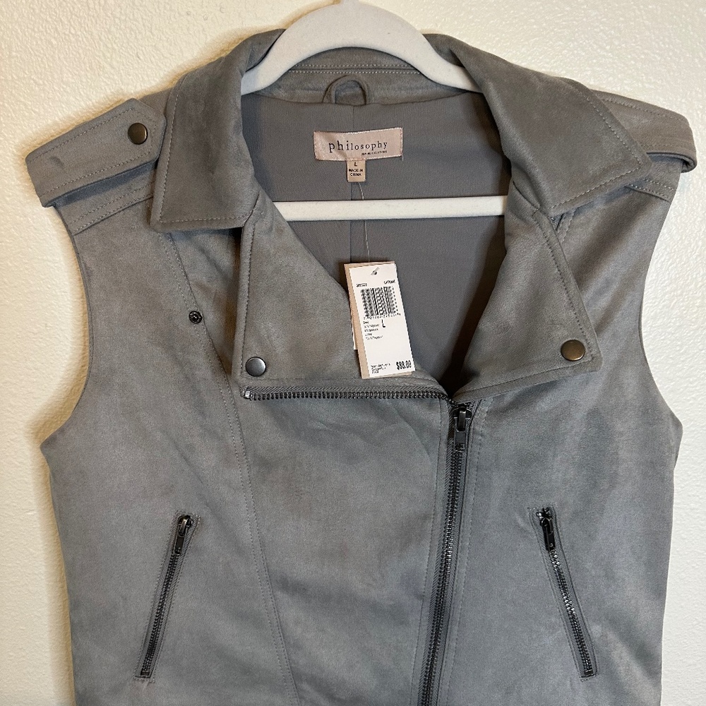 Philosophy Faux Leather Vest NWT